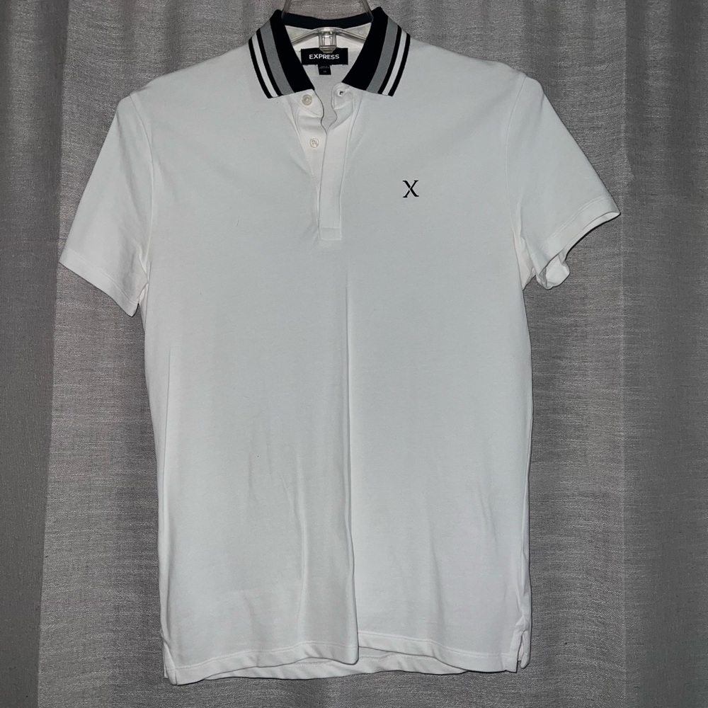 Express Polo with Black Striped Collar